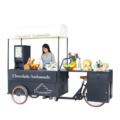 Outdoor Street Hotel Tricycle Ice Cream Cart Bicicletta con materiale grezzo latte