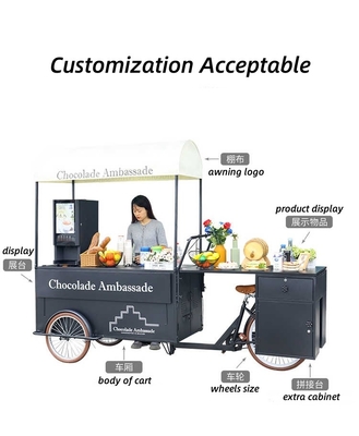 Camion alimentare triciclo elettrico con tensione personalizzata e acciaio galvanizzato pesante