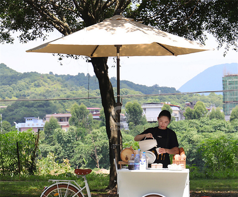 100 kg Retro Coffee Bike per strada Mobile Coffee Trike Shop Bicicleta Fast Food Cart Bicicleta