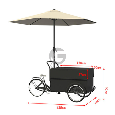 250*124*135cm Applicazione per la conserveria Caffè cibo carrello triciclo con carico e capacità