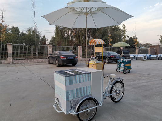 214*83*240cm Bicicleta da caffè commerciale per bevande calde e tè Triciclo in acciaio inossidabile