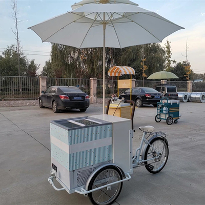 100 kg Classic Ice Cream Bike Fast Food Trailer Truck Tricycle per impianto di condimenti