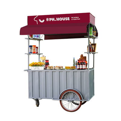 110v/220v Voltage Outdoor Fast Food Kiosk Ice Cream Bike per vendite di snack all'aperto