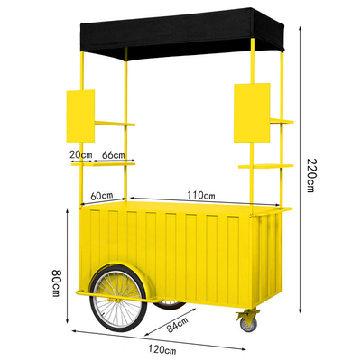 110v/220v Voltage Outdoor Fast Food Kiosk Ice Cream Bike per vendite di snack all'aperto