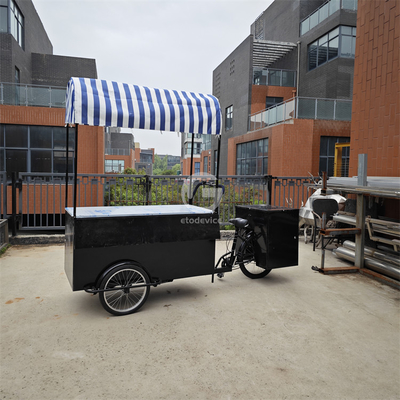 Ristorante Beautiful Design Display Decorativo 110*70cm Tricycle Food Cart con ombrello