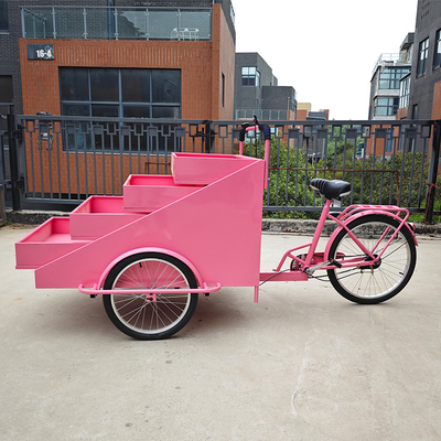 Carrello di vendita alimentare personalizzato per frutta e fiori ad alta produttività su triciclo di strada