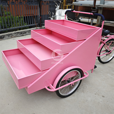 Carrello di vendita alimentare personalizzato per frutta e fiori ad alta produttività su triciclo di strada
