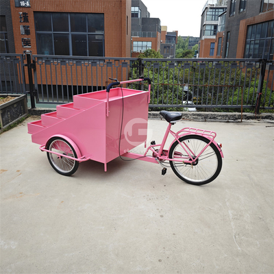 Carrello di vendita alimentare personalizzato per frutta e fiori ad alta produttività su triciclo di strada