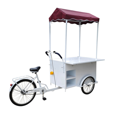 Pianta di condimenti Triciclo mobile fast food con congelatore e rimorchio per biciclette per bevande fredde