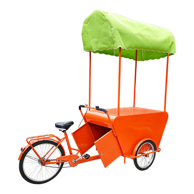 Bicicletta di vendita di cibo per viaggi all'aperto convenientemente progettata con triciclo di carico personalizzato