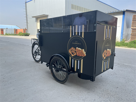 Carrello per biciclette in vendita all'aperto con spazio per il carico e costruzione in acciaio inossidabile 304