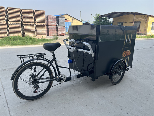 Carrello per biciclette in vendita all'aperto con spazio per il carico e costruzione in acciaio inossidabile 304