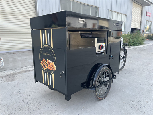 Carrello per biciclette in vendita all'aperto con spazio per il carico e costruzione in acciaio inossidabile 304