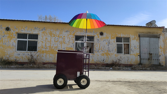 Piccolo carrello vetrina con funzione di raffreddamento carrello di rimorchio personalizzato in qualsiasi colore