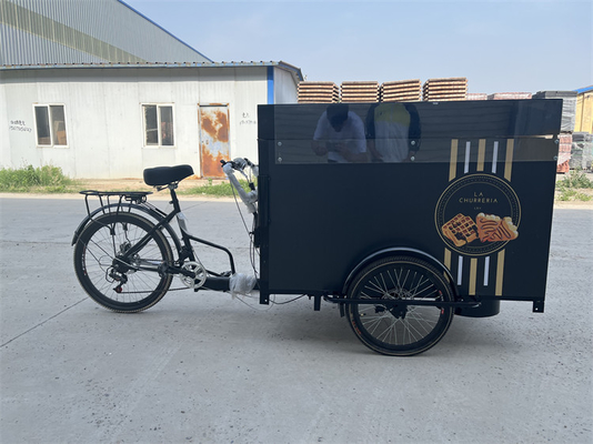Triciclo per bevande elettrico mobile a colori personalizzati per la vendita di fast food e carrelli da caffè