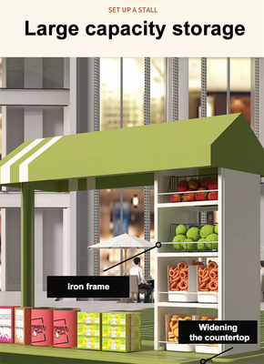 Colori altamente personalizzati Mini hand push Street Snack Vending Trolley Fast Food Stand Cart con grande capacità di stoccaggio