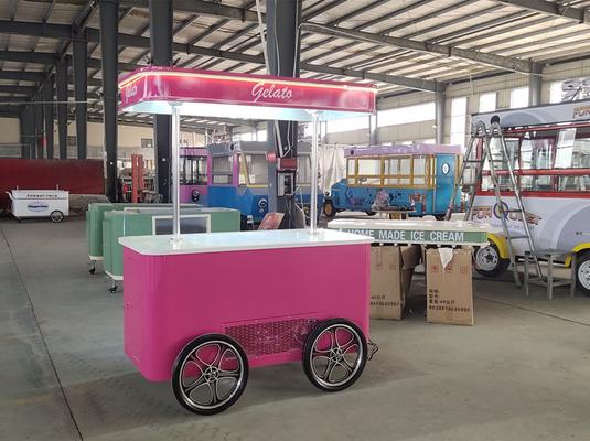 carrello di gelato triciclo carrello di gelato con 4 ruote