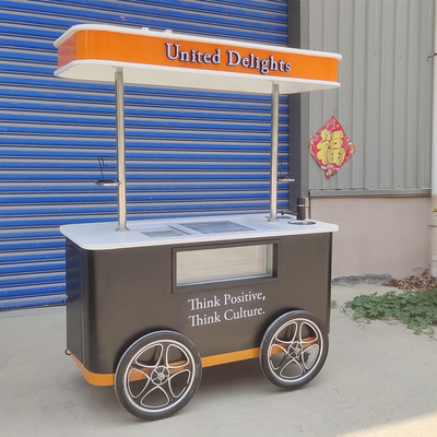 Gelato Ice Cream Push Cart / distributore automatico del congelatore / congelatore a display