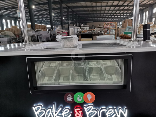 Nuovo stile Carrello mobile di gelato duro con luce a LED Italia Carrello gelato Carrello di gelato di buona qualità Carrello con CE