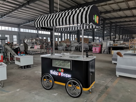 Nuovo stile Carrello mobile di gelato duro con luce a LED Italia Carrello gelato Carrello di gelato di buona qualità Carrello con CE