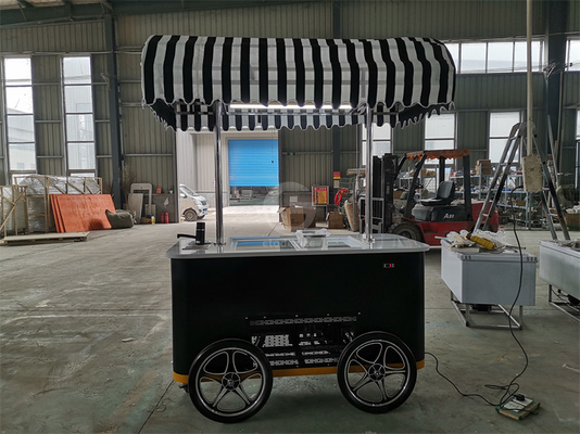 Nuovo stile Carrello mobile di gelato duro con luce a LED Italia Carrello gelato Carrello di gelato di buona qualità Carrello con CE