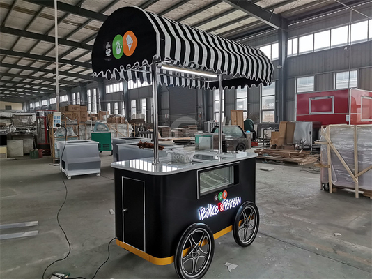 Nuovo stile Carrello mobile di gelato duro con luce a LED Italia Carrello gelato Carrello di gelato di buona qualità Carrello con CE