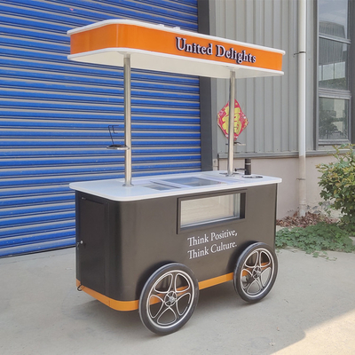 Gelato elettrico Push Food Hand Push raffreddato Popsicle Beach Freezer Ice Cream Cart