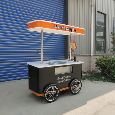 Carrello di gelati da spiaggia con congelatore / Carrello di gelati / Carrello di gelati italiani