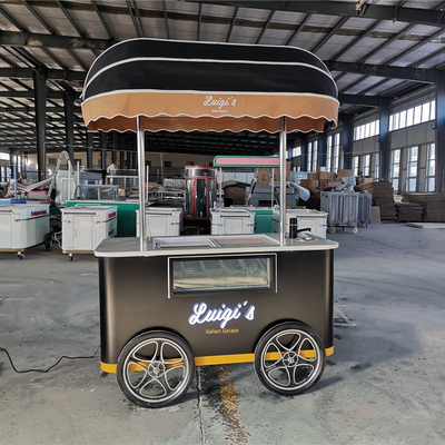 Camionetti di gelato Mobile Hard Ice Cream Ball Push Food Cart Produttori cinesi Camionetto di gelato
