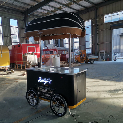 Camionetti di gelato Mobile Hard Ice Cream Ball Push Food Cart Produttori cinesi Camionetto di gelato