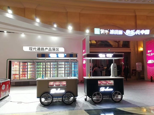 Carrello di ghiaccio con tendaggio Carrello di ghiaccio mobile con ruote in vendita