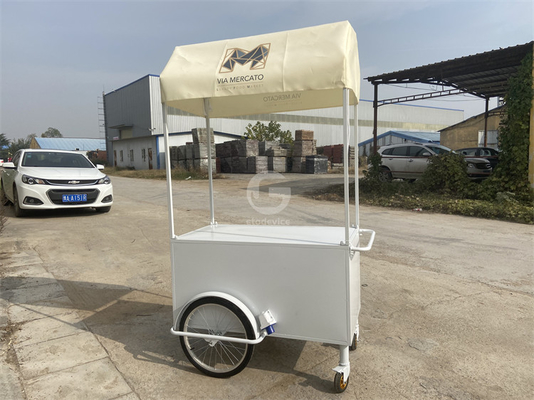 Negozio di gelati con carrello di friggitrice mini bar classico scooter push cart
