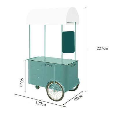 Food Truck Camper Mini Square Hamburger Pizza BBQ Fast Food Camper gelato bicicletta bicicletta carrello in vendita