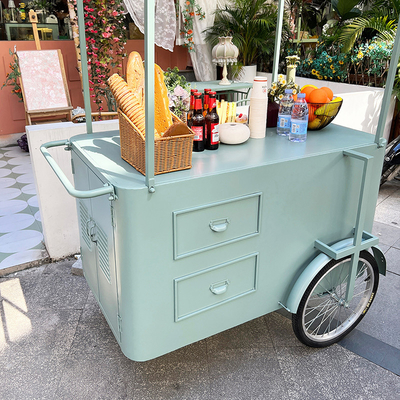 Food Truck Camper Mini Square Hamburger Pizza BBQ Fast Food Camper gelato bicicletta bicicletta carrello in vendita
