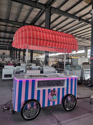 Carrello di vendita di gelati e snack alimentari mobili