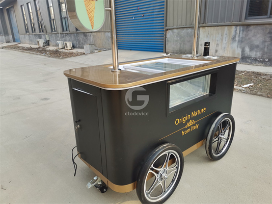 Carrello di gelato d'epoca Bicicletta Carrello di gelato a mano per gelato italiano