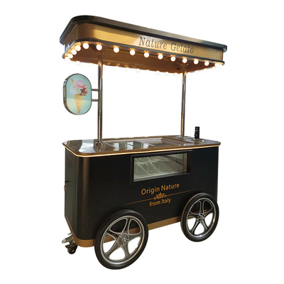 Gelato vetrina chiosco gelato frigoriferi a mano spingere cartello di vetrina di gelato italiano