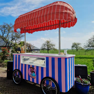 Carrello di vendita di gelati e snack alimentari mobili