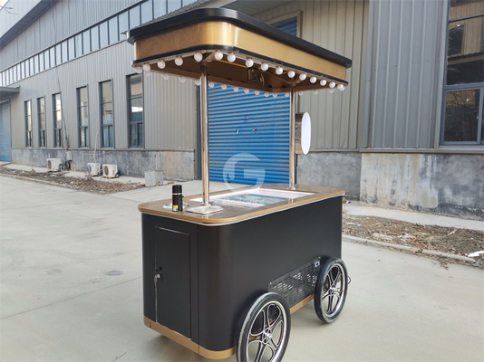 Fast Food Mobile Cart per gelati Bevande fredde Snack Trolley Gelato Ice Cream Cart