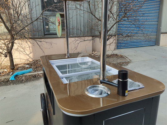 Fast Food Mobile Cart per gelati Bevande fredde Snack Trolley Gelato Ice Cream Cart