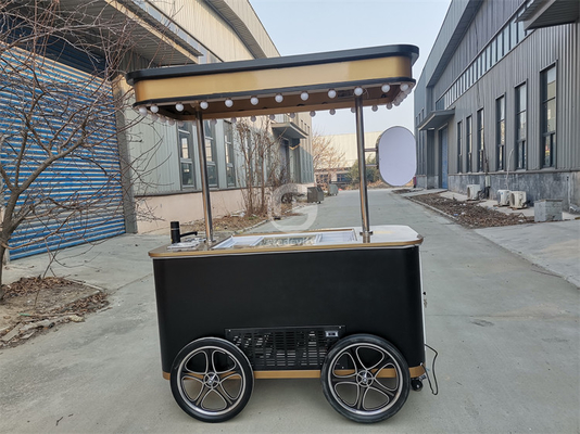 Fast Food Mobile Cart per gelati Bevande fredde Snack Trolley Gelato Ice Cream Cart