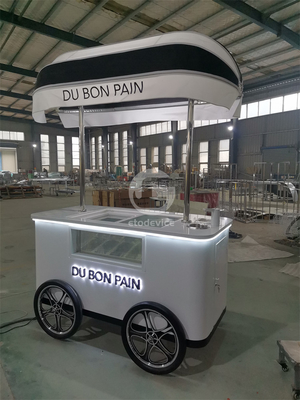 Cartone di visualizzazione Gelato Carro di gelato duro con due ruote