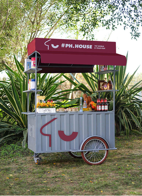 Carro da caffè portatile triciclo bicicletta artigianale per le birre in movimento