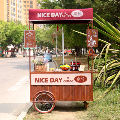 Caffè Tricycle Ice Cream Cart Soluzione aziendale mobile per bevande e dolci