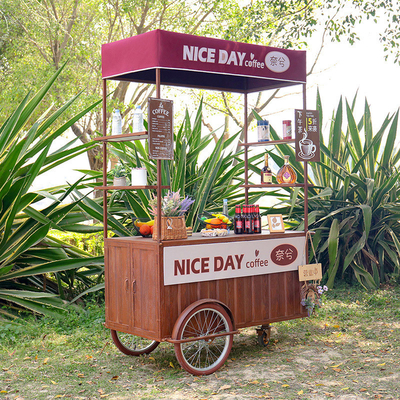 Caffè Tricycle Ice Cream Cart Soluzione aziendale mobile per bevande e dolci