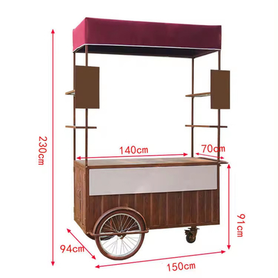 Bicicletta per il caffè a mano Nuovo design di carrello triciclo per Mobile Cafe