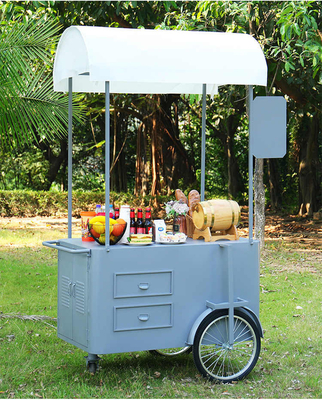 Cartone a mano per il cibo di strada 3 ruote Cartone di carico con scatola di stoccaggio per la promozione vending