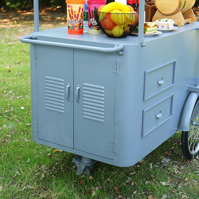 Taglia del logo personalizzato Mobile Food Cart Business hand push cart per vending Caffè caramelle Ice Cream Cart