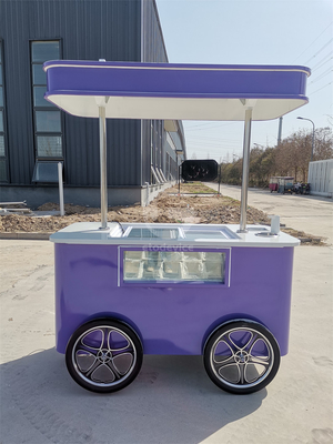 Applicazione stradale estiva popolare Gelato Cart Italian Ice Cream Cart Con CE