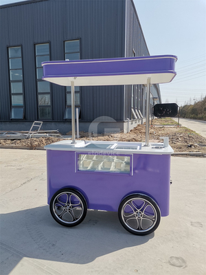 Applicazione stradale estiva popolare Gelato Cart Italian Ice Cream Cart Con CE